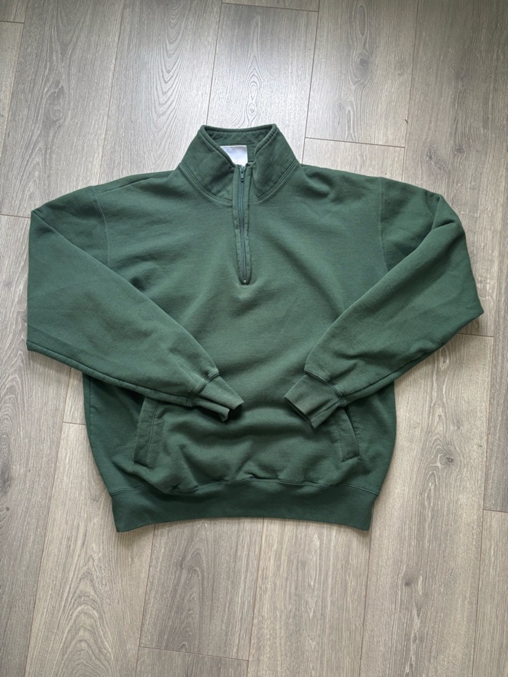 Champion Men's Dark Green Half-Zip Pullover Sweatshirt